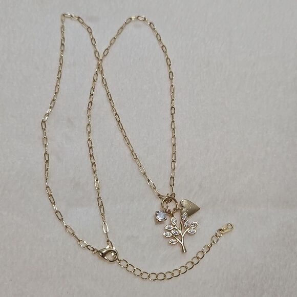 Gold Tree Pendant Necklace - Picture 2 of 4